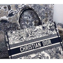 Dior Small Book Tote In Blue Toile De Jouy Canvas CDBS2857