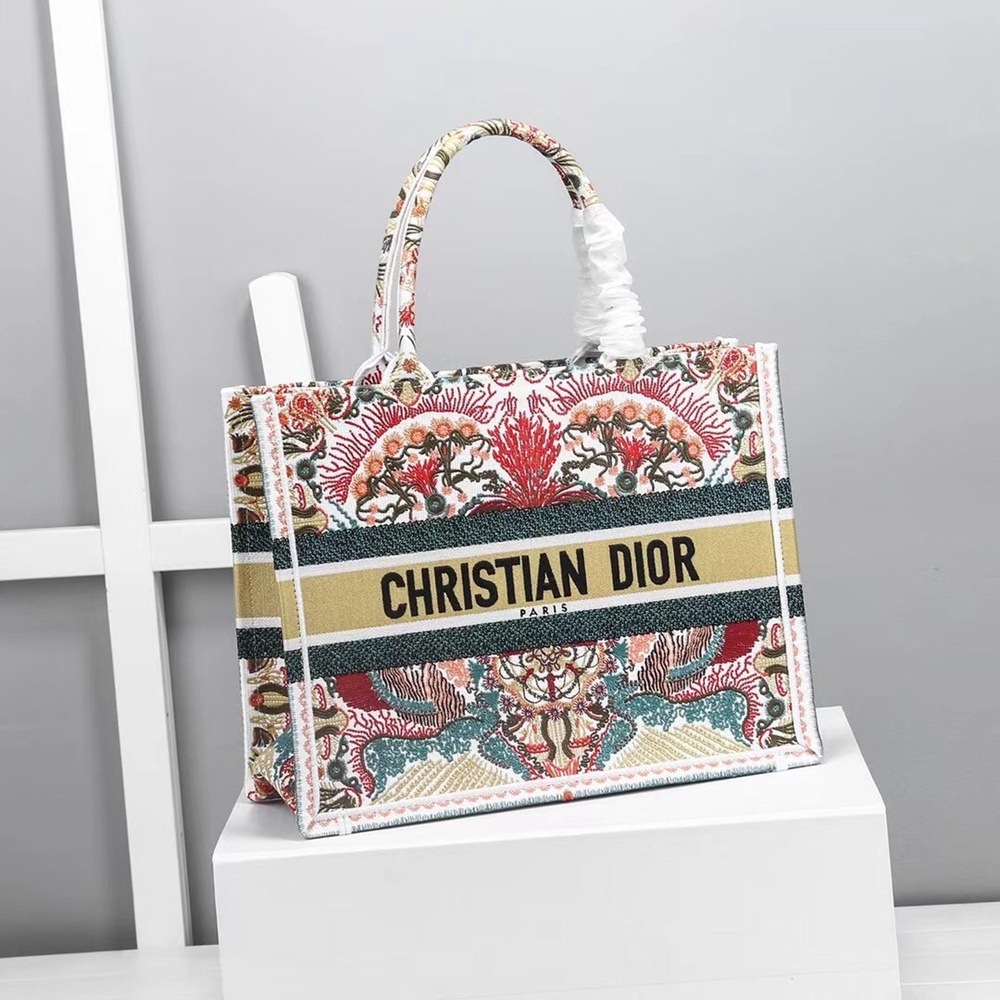 Dior Small Book Tote In Heart Lights Dior Embroidery CDBS2859