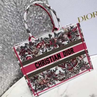 Dior Small Book Tote In Multicolor Butterfly Embroidery CDBS2861