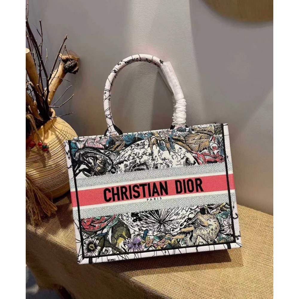 Dior Small Book Tote In Multicolor Dior Constellation Embroidery CDBS2862