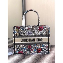 Dior Small Book Tote In Multicolor Mille Fleurs Embroidery CDBS2863