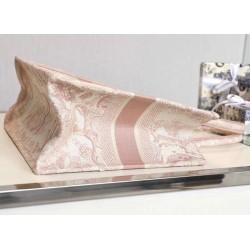 Dior Small Book Tote In Pink Toile De Jouy Canvas CDBS2865