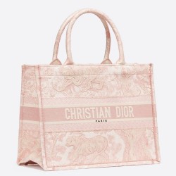 Dior Small Book Tote In Pink Toile De Jouy Canvas CDBS2865