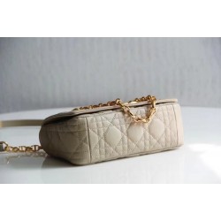 Dior Small Caro Bag In Beige Cannage Calfskin CDBS2868