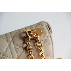 Dior Small Caro Bag In Beige Cannage Calfskin CDBS2868