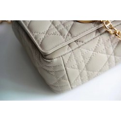 Dior Small Caro Bag In Beige Cannage Calfskin CDBS2868