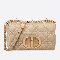 Dior Small Caro Bag In Beige Cannage Calfskin CDBS2868