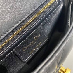 Dior Small Caro Bag In Black Cannage Calfskin CDBS2869