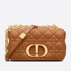 Dior Small Caro Bag In Brown Cannage Calfskin CDBS2870