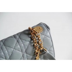 Dior Small Caro Bag In Cloud Blue Cannage Calfskin CDBS2871