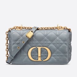 Dior Small Caro Bag In Cloud Blue Cannage Calfskin CDBS2871