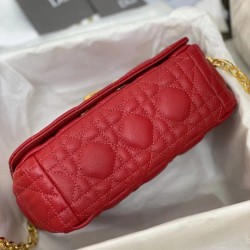 Dior Small Caro Bag In Red Cannage Calfskin CDBS2874