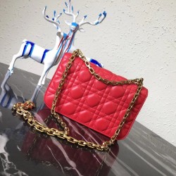 Dior Small Dioraddict Flap Bag In Cherry Lambskin CDBS2880