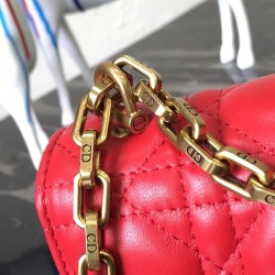 Dior Small Dioraddict Flap Bag In Cherry Lambskin CDBS2880