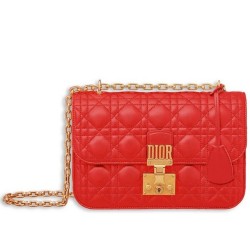 Dior Small Dioraddict Flap Bag In Cherry Lambskin CDBS2880