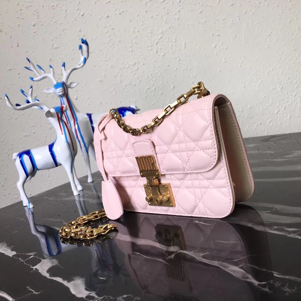 Dior Small Dioraddict Flap Bag In Pink Lambskin CDBS2881