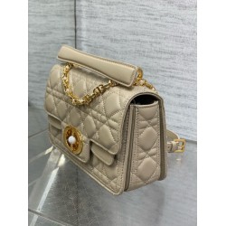 Dior Small Jolie Top Handle Bag in Beige Cannage Calfskin CDBS2888