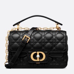 Dior Small Jolie Top Handle Bag in Black Cannage Calfskin CDBS2889