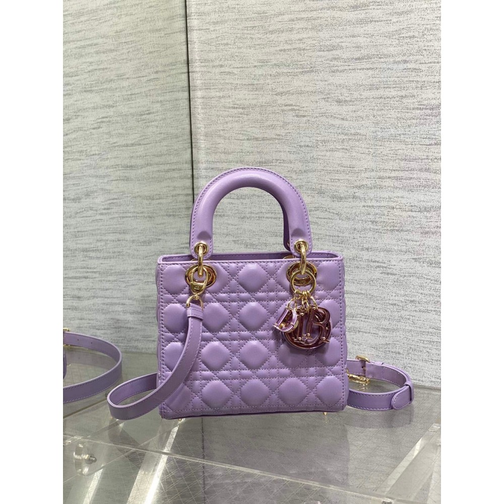 Dior Small Lady Dior Bag in Lilas Lambskin With Resin Charms CDBS2893