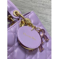 Dior Small Lady Dior Bag in Lilas Lambskin With Resin Charms CDBS2893