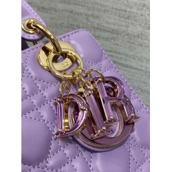 Dior Small Lady Dior Bag in Lilas Lambskin With Resin Charms CDBS2893