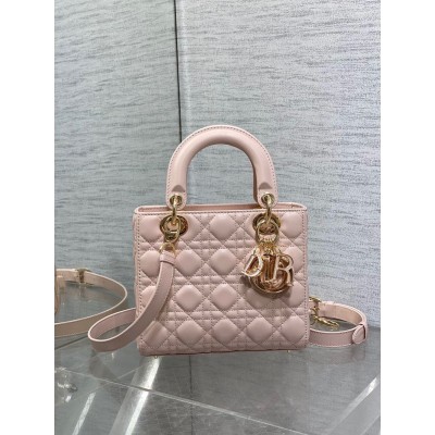 Dior Small Lady Dior Bag in Pink Lambskin With Resin Charms CDBS2894