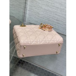 Dior Small Lady Dior Bag in Pink Lambskin With Resin Charms CDBS2894