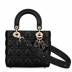 Dior Small Lady Dior My ABCDior Bag In Black Cannage Lambskin CDBS2896