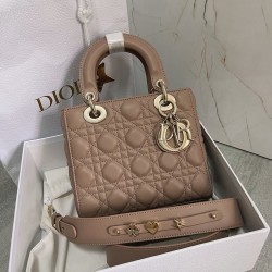 Dior Small Lady Dior My ABCDior Bag In Hazelnut Lambskin CDBS2902