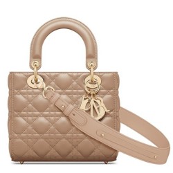 Dior Small Lady Dior My ABCDior Bag In Hazelnut Lambskin CDBS2902