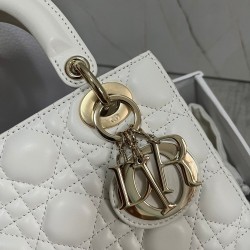 Dior Small Lady Dior My ABCDior Bag In White Lambskin CDBS2913