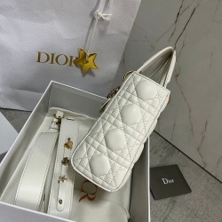 Dior Small Lady Dior My ABCDior Bag In White Lambskin CDBS2913