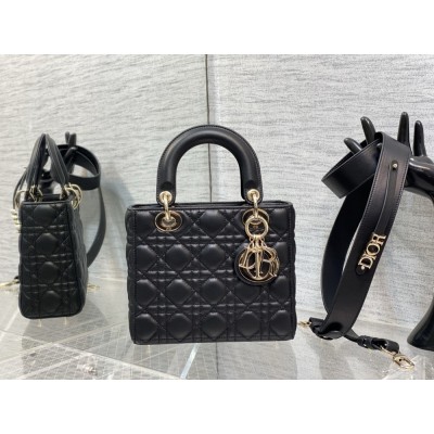 Dior Small Lady Dior My ABCDior Bag in Black Lambskin CDBS2898