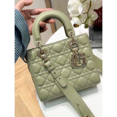 Dior Small Lady Dior My ABCDior Bag in Ethereal Green Lambskin CDBS2901