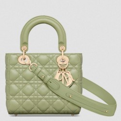 Dior Small Lady Dior My ABCDior Bag in Ethereal Green Lambskin CDBS2901