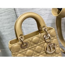 Dior Small Lady Dior My ABCDior Bag in Pastel Yellow Lambskin CDBS2905