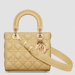 Dior Small Lady Dior My ABCDior Bag in Pastel Yellow Lambskin CDBS2905