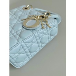 Dior Small Lady Dior My ABCDior Bag in Placid Blue Lambskin CDBS2906