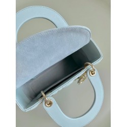 Dior Small Lady Dior My ABCDior Bag in Placid Blue Lambskin CDBS2906