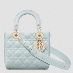 Dior Small Lady Dior My ABCDior Bag in Placid Blue Lambskin CDBS2906