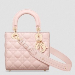 Dior Small Lady Dior My ABCDior Bag in Powder Pink Lambskin CDBS2907