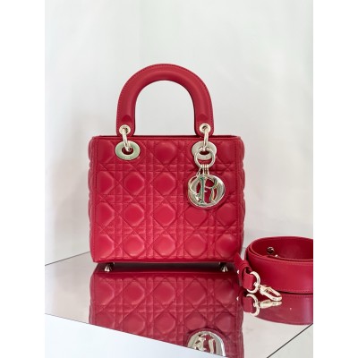 Dior Small Lady Dior My ABCDior Bag in Red Lambskin CDBS2908