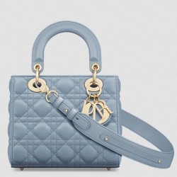 Dior Small Lady Dior My ABCDior Bag in Sky Blue Lambskin CDBS2910