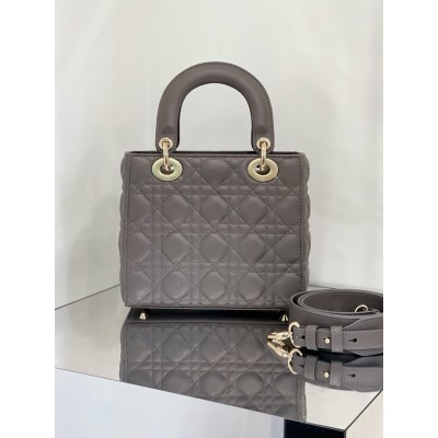 Dior Small Lady Dior My ABCDior Bag in Steel Grey Lambskin CDBS2911