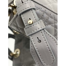 Dior Small Lady Dior My ABCDior Bag in Steel Grey Lambskin CDBS2911