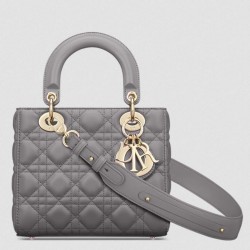 Dior Small Lady Dior My ABCDior Bag in Steel Grey Lambskin CDBS2911