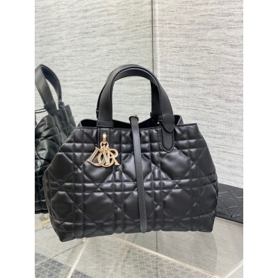 Dior Toujours Medium Bag in Black Macrocannage Calfskin CDBS2926