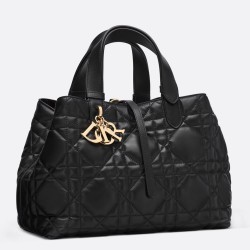 Dior Toujours Medium Bag in Black Macrocannage Calfskin CDBS2926