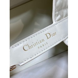 Dior Toujours Medium Bag in White Macrocannage Calfskin CDBS2929