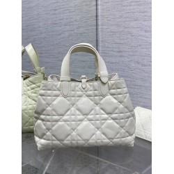 Dior Toujours Medium Bag in White Macrocannage Calfskin CDBS2929